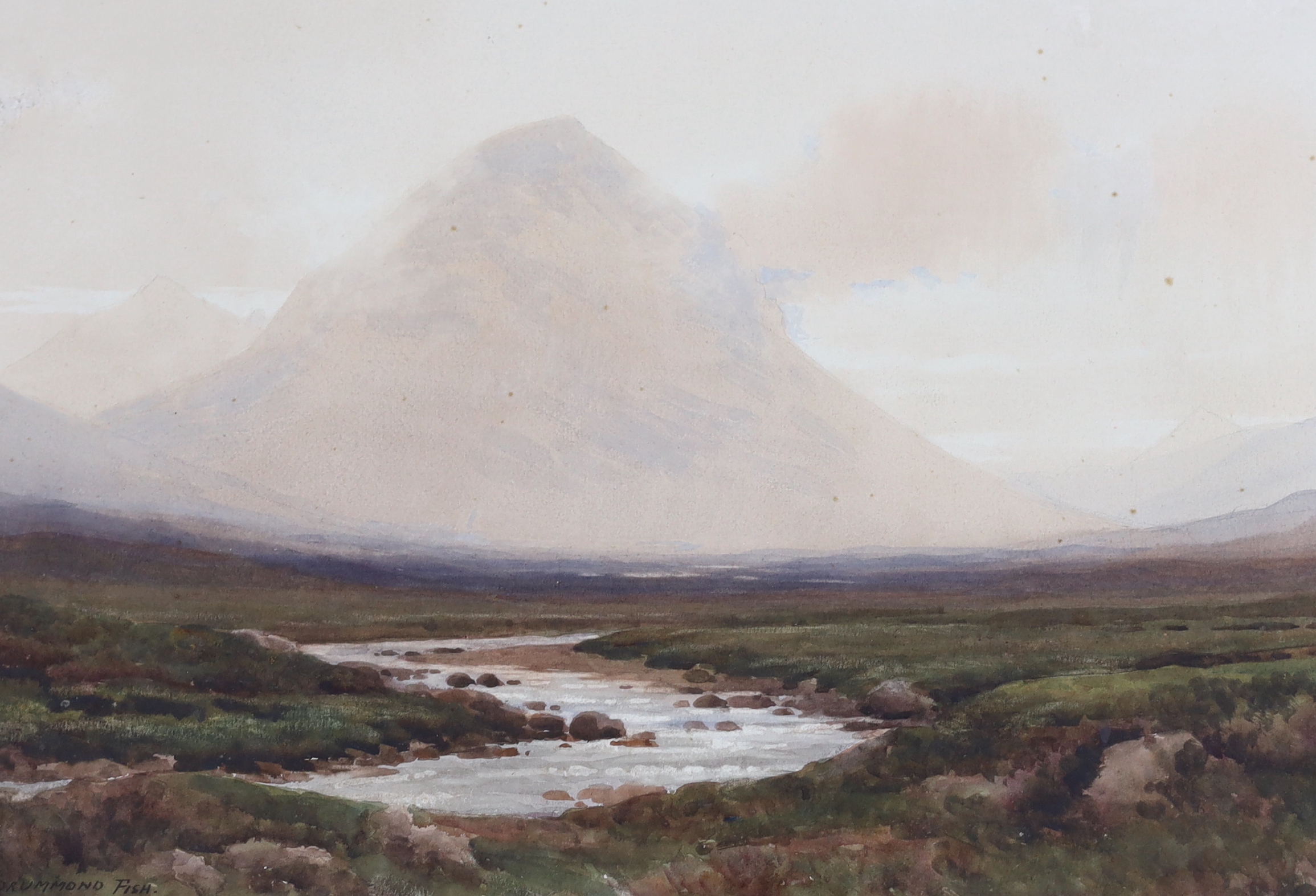 George Drummond Fish (1876-1938), watercolour, Connemara landscape, signed, 31 x 46cm